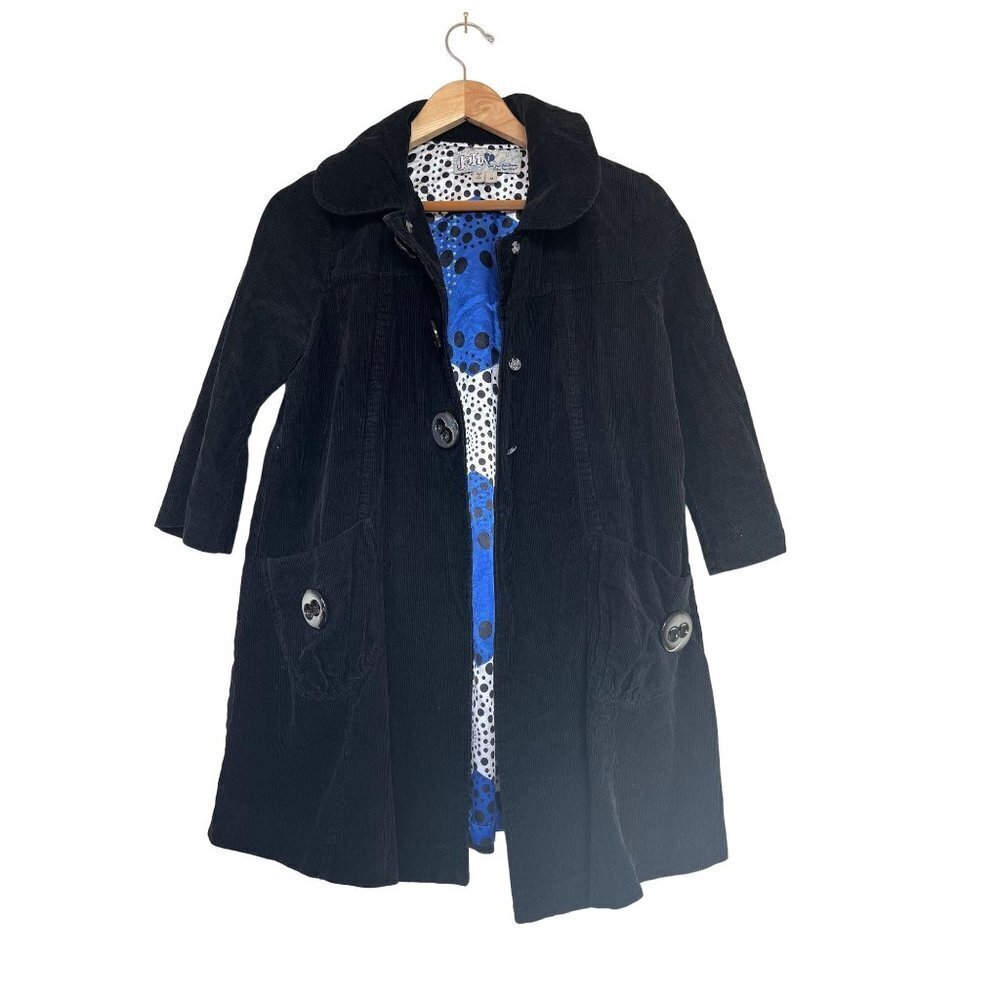 Adorable Jolt Boho Corduroy Black Coat - Picture 4 of 14